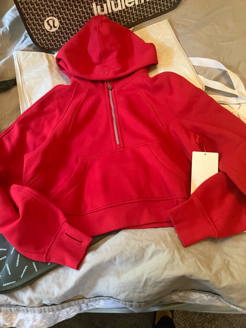 NWT Lululemon Scuba Oversized Half-Zip, XS/S, DARK RED